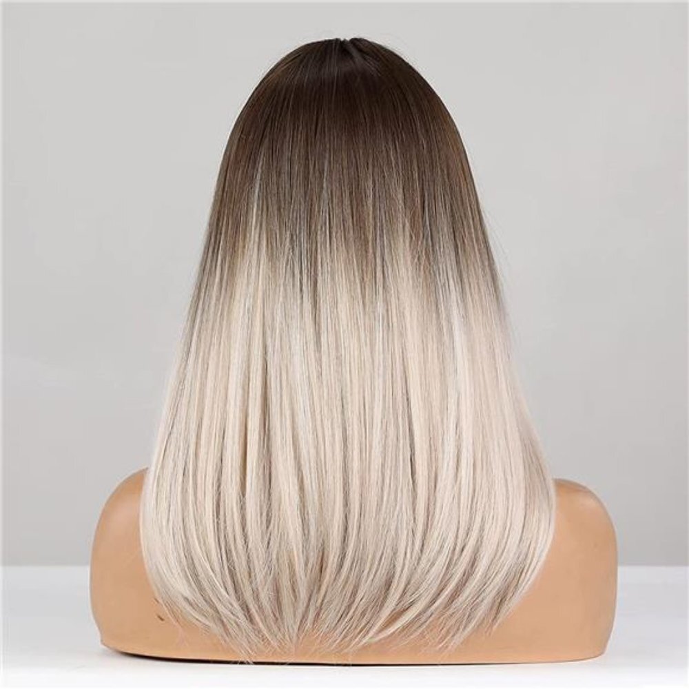 Women's Ombre Blonde Bob Wig Shoulder Length Wig - Picture 5 of 6